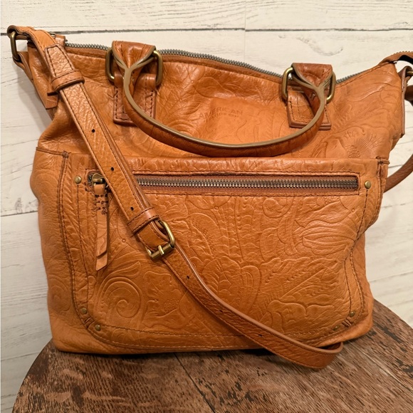 American Leather Co. Handbags - American Leather Co Jamestown Tan Brown Top Handle Shoulder Crossbody Purse